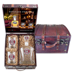 University of South Carolina Capitol Decanter and 2 Glasses with Chest Box
