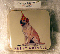 Fur Children Party Animal Coasters - Labrador Retriever (Yellow) (PC040487)