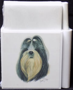 Hold-A-Note Designs by Robert May - Black & White Shih Tzu (RHN26D)