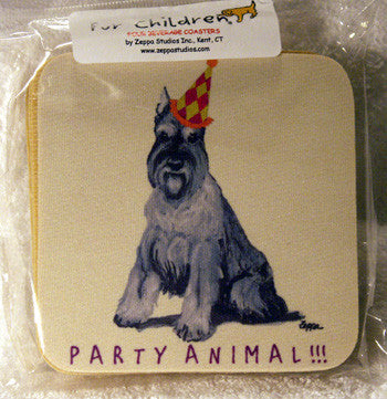 Fur Children Party Animal Coasters - Schnauzer (PC0404121)