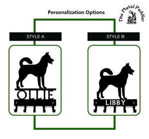 Canaan Dog Personalized Key Hanger and Leash Holder - 5 Hooks