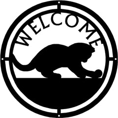 Cat #01 Round Welcome Sign