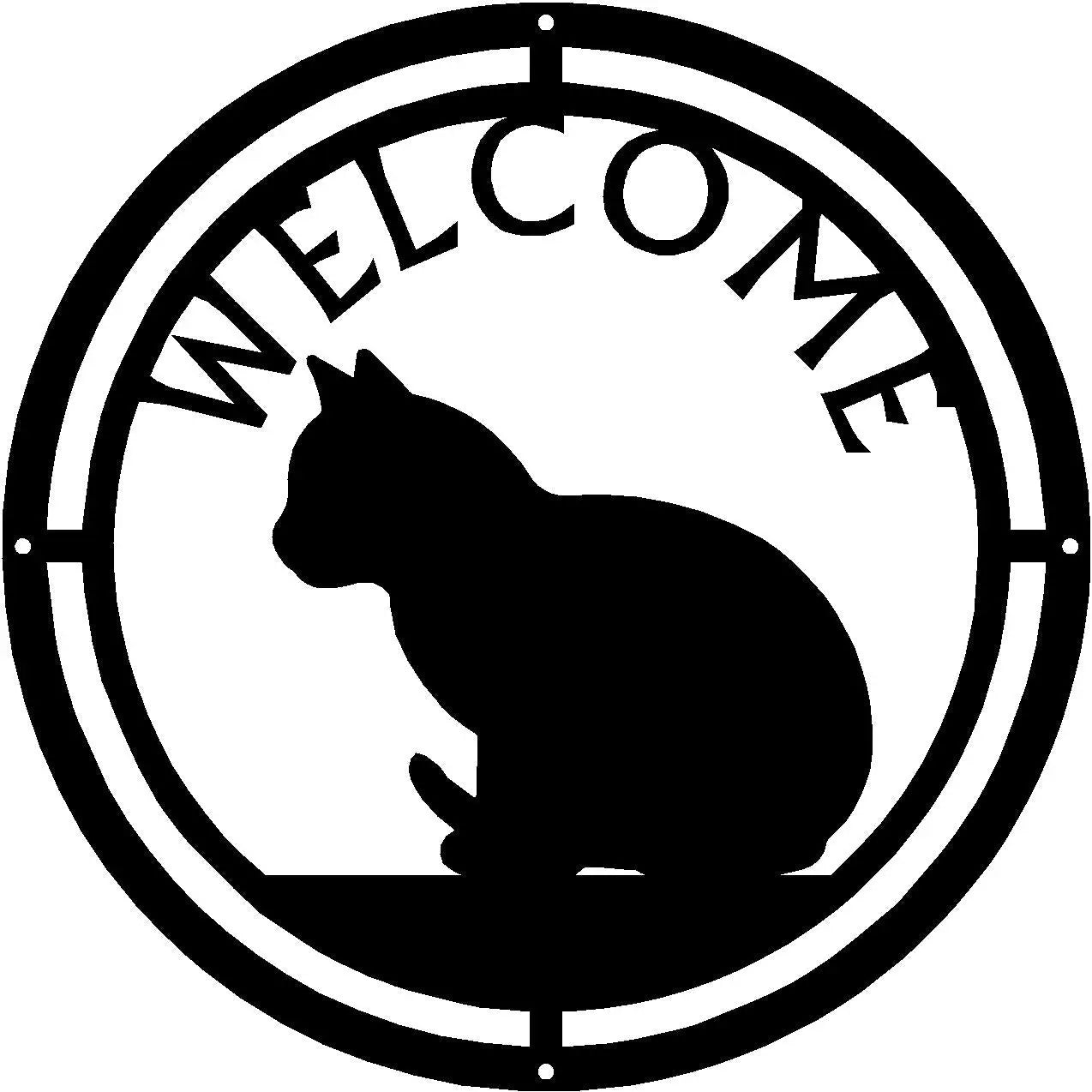 Cat #07 Round Welcome Sign