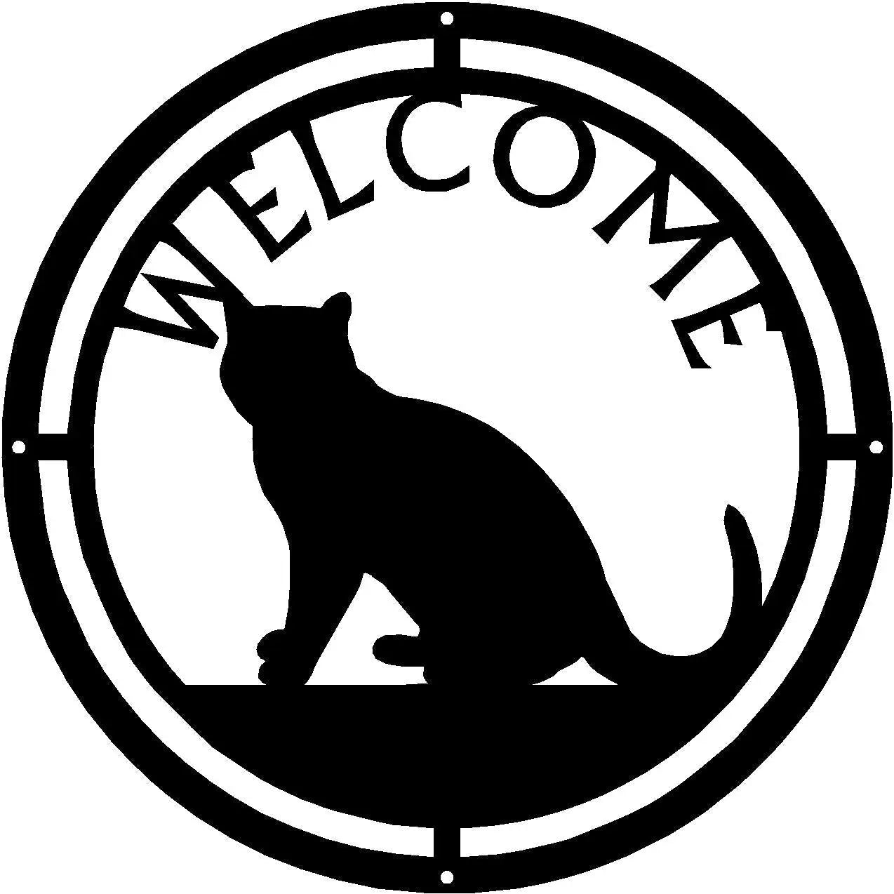 Cat #08 Round Welcome Sign