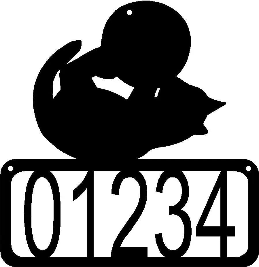 Cat #10 House Address Sign