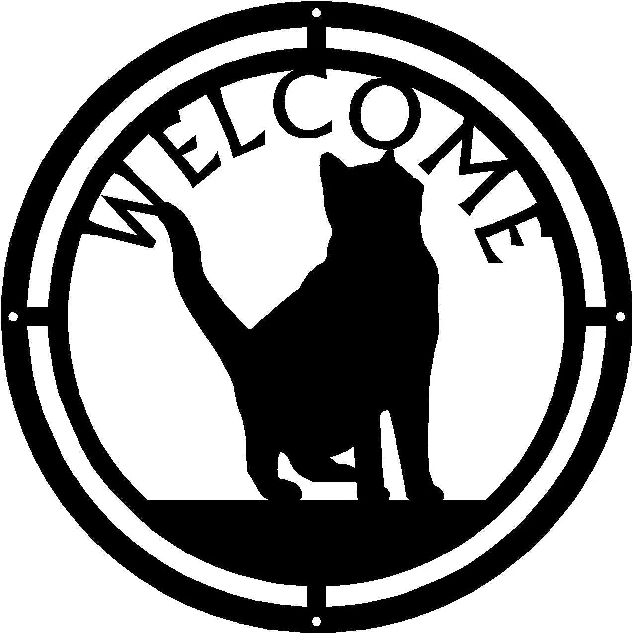 Cat #13 Round Welcome Sign