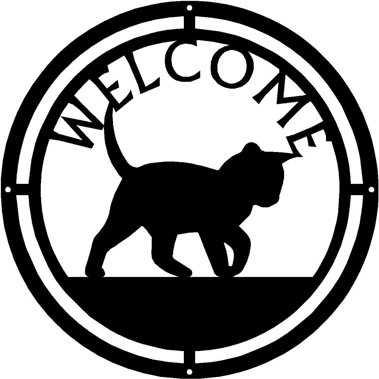 Cat #14 Round Welcome Sign