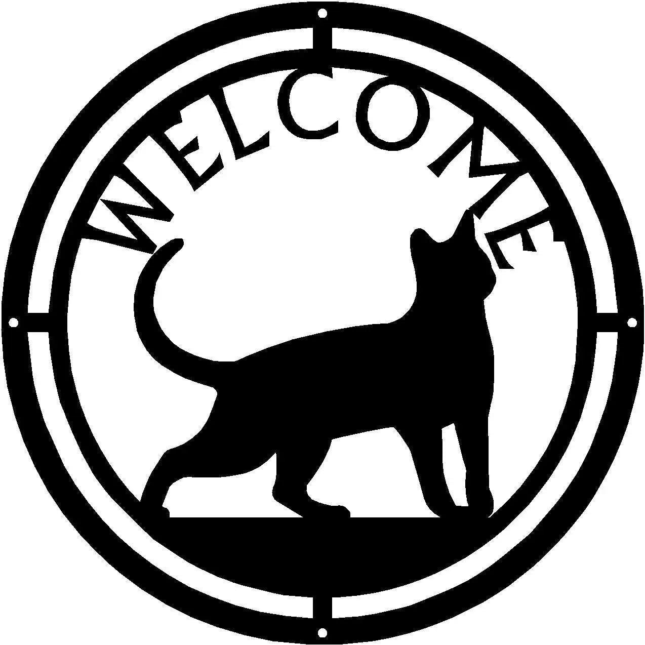 Beautiful Cat Silhouette Welcome Sign