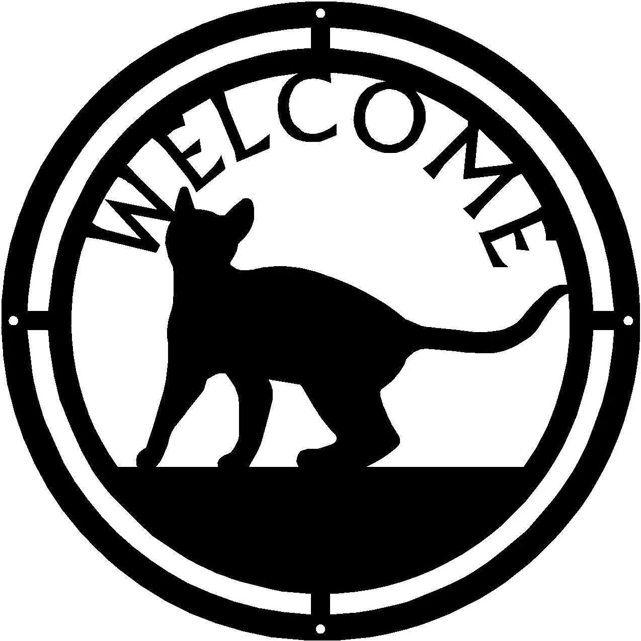 Cat #18 Round Welcome Sign