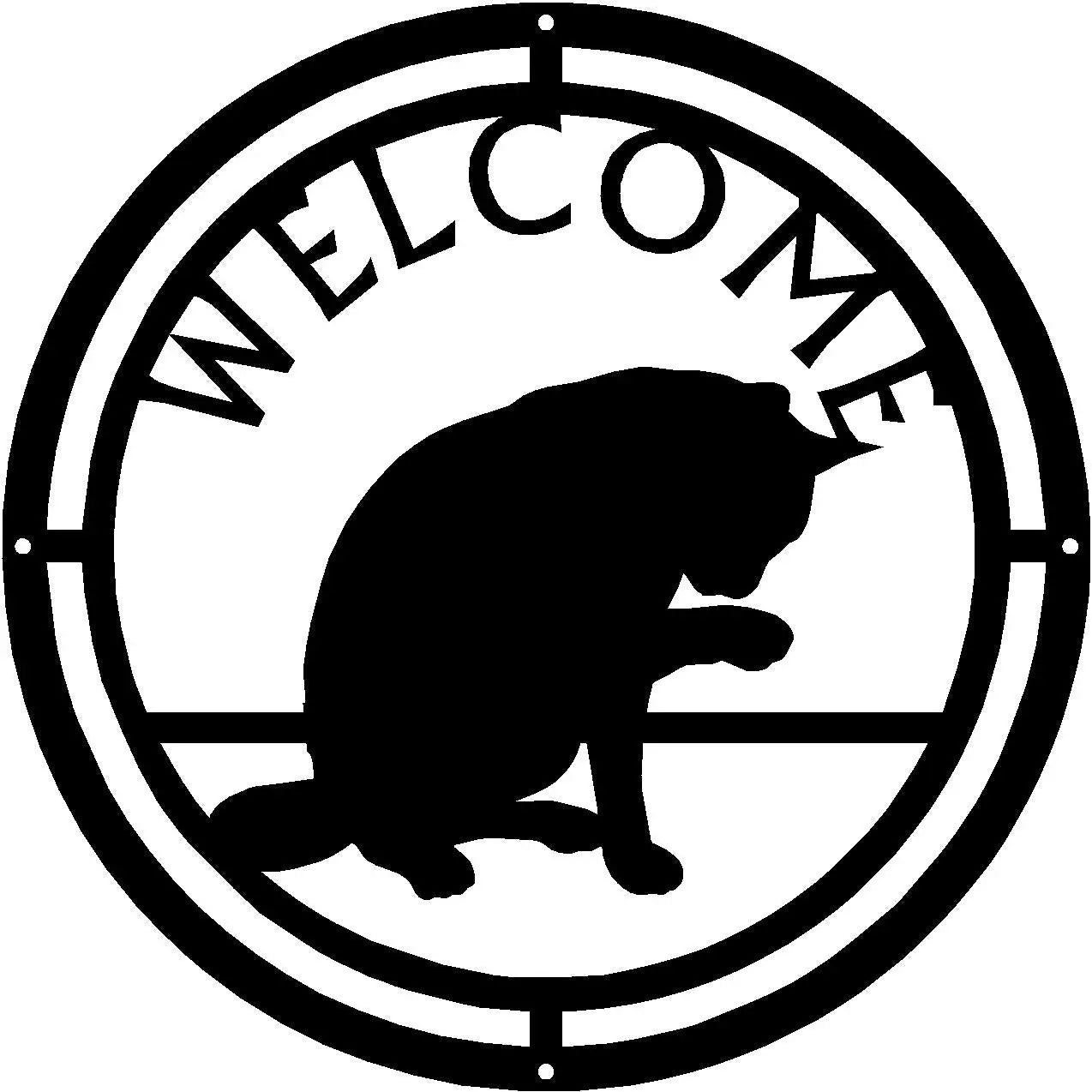 Cat #18a Round Welcome Sign