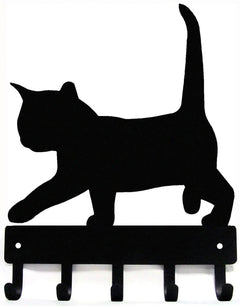 Cat #2 Key Holder – Metal Key Rack with 5 Hooks