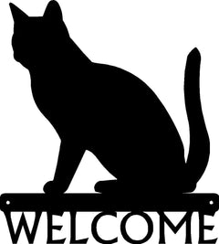 Cat #03 Metal Welcome Signor Name Plaque