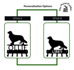 Cavalier King Charles Spaniel Dog Personalized Key Holder and Leash Hanger - 5 Hooks