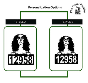 Cavalier King Charles Spaniel Address Sign - Detailed Dog Design with Custom House Numbers