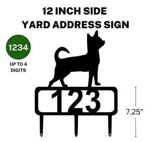 Chihuahua Yard Address Sign with Stakes