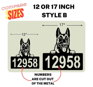 Mastiff Address Sign - Detailed Dog Design with Custom House Numbers