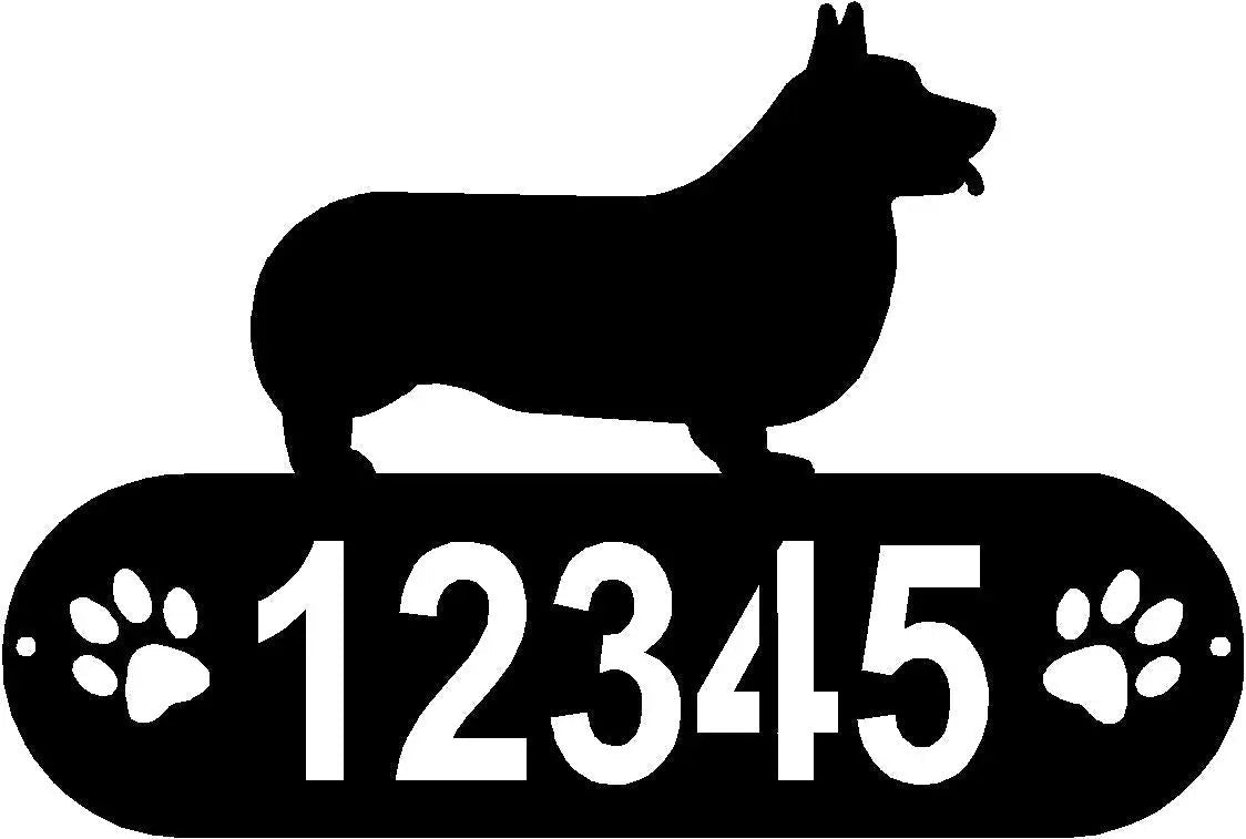 Corgi Dog PAWS House Address Sign