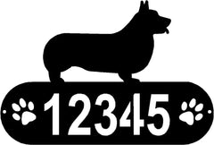 Corgi Dog PAWS House Address Sign