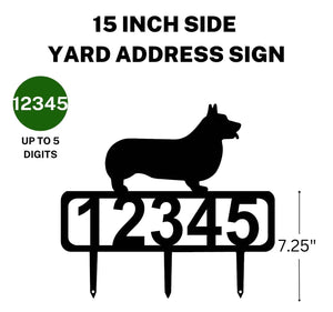 Corgi Yard Address Sign with Stakes (Pembroke & Cardigan Welsh Corgi options)