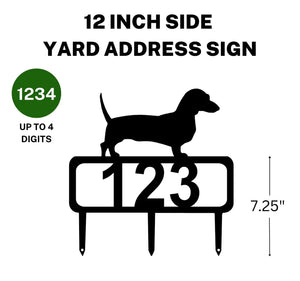 Dachshund Yard Address Sign with Stakes (Shorthaired, Longhaired, Wirehaired Options)