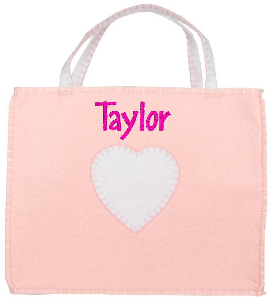 Monogrammed Personalized Felt Baby Bag - Pink (EMILY)