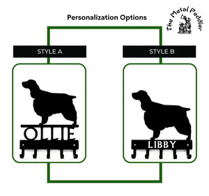 English Springer Spaniel Personalized Key Hanger and Leash Holder - 5 Hooks