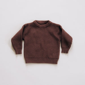 Chocolate Brown Knit Pullover Sweater- Child