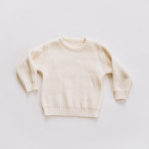 Oatmeal Knit Pullover Sweater- Child