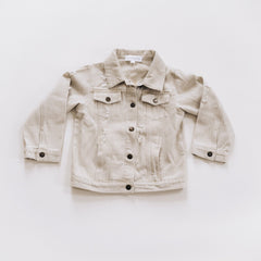 Khaki Distressed Denim Jean Jacket - Infant
