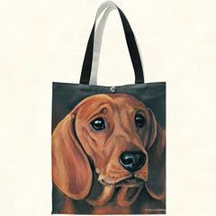 Fiddlers Elbow Dachshund Cotton Canvas Tote (T905)