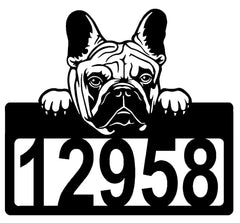 French Bulldog #1 Address Sign - Detailed Dog Design with Custom House Numbers
