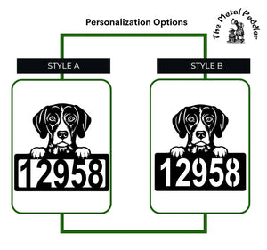 GSP Address Sign - Detailed Dog Design with Custom House Numbers