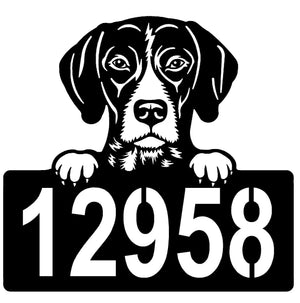 GSP Address Sign - Detailed Dog Design with Custom House Numbers