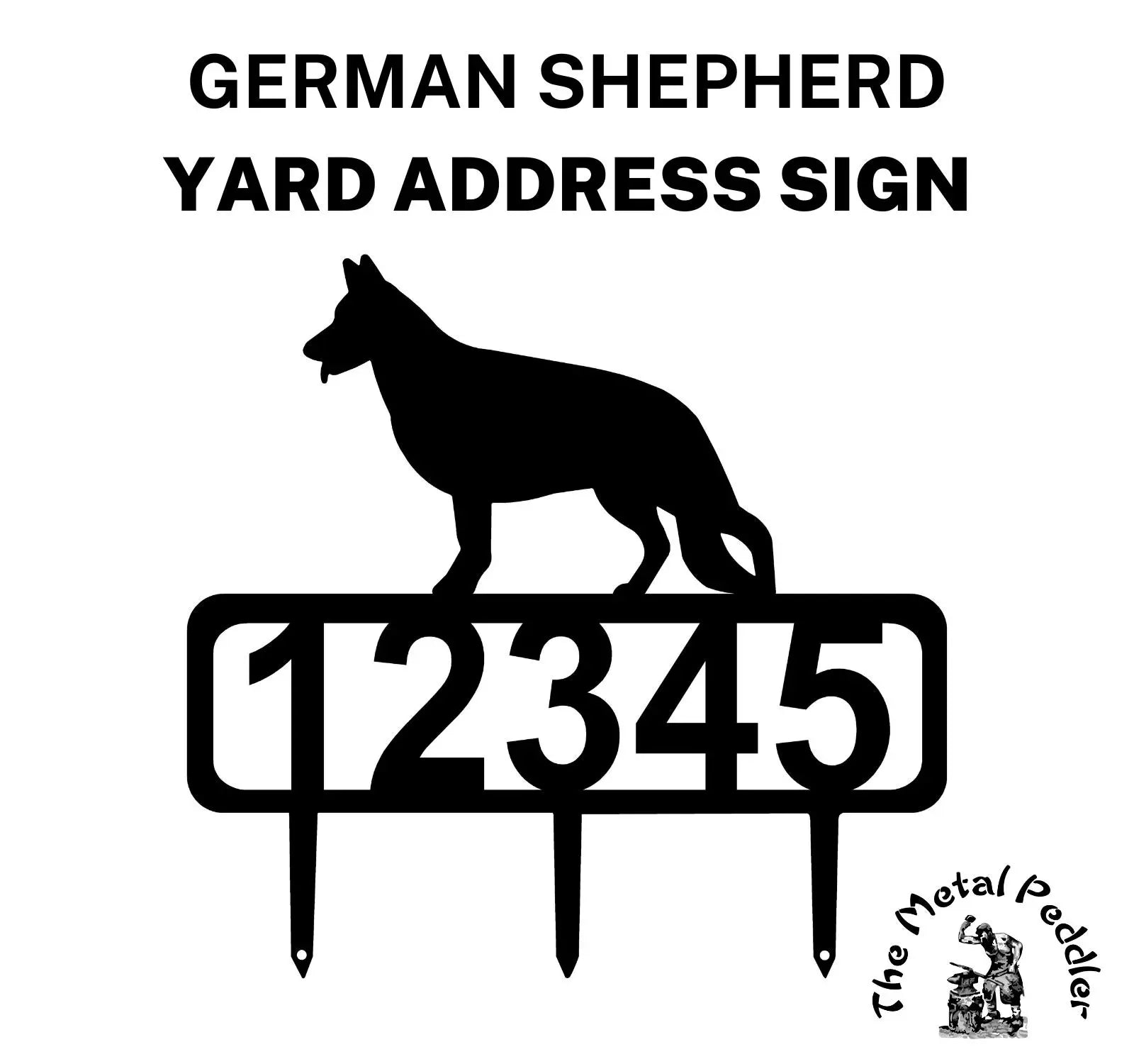 German Shepherd Yard Address Sign with 4 sizes