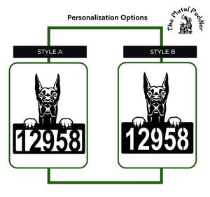 Great Dane Address Sign - Detailed Dog Design with Custom House Numbers