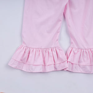 Mint christmas nutcracker hand smocked gingham ruffle pants set