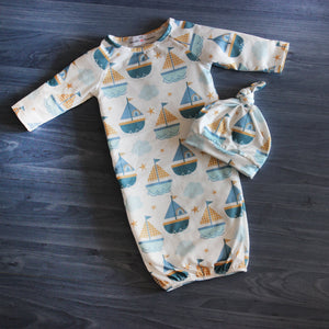 Sail Boat Baby Gown