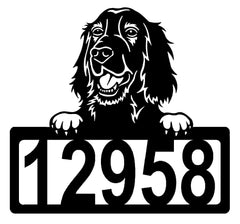 Irish Setter Address Sign - Detailed Dog Design with Custom House Numbers