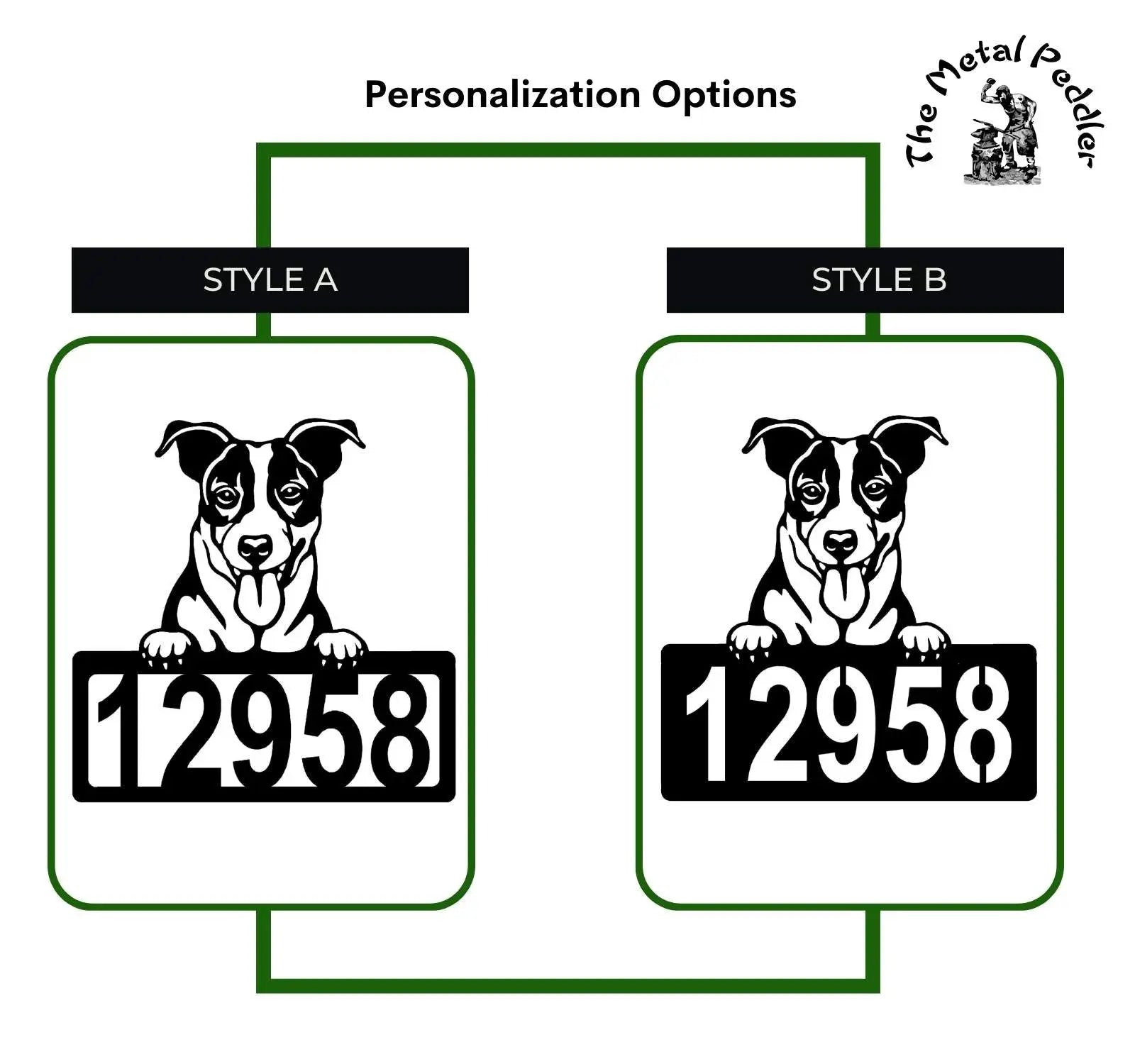 Jack Russell #2 Address Sign - Detailed Dog Design with Custom House Numbers