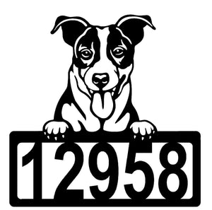 Jack Russell #2 Address Sign - Detailed Dog Design with Custom House Numbers
