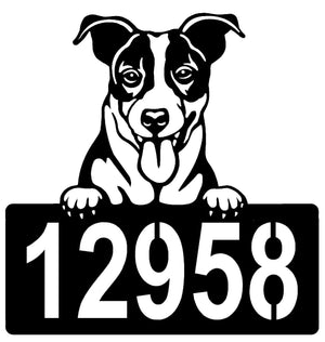 Jack Russell #2 Address Sign - Detailed Dog Design with Custom House Numbers