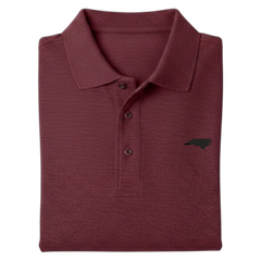 State of North Carolina Polo Shirt - Burgundy Garnett (Available in Different Thread Colors)