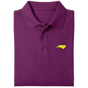 State of North Carolina Polo Shirt - Deep Berry (Available in Different Thread Colors)