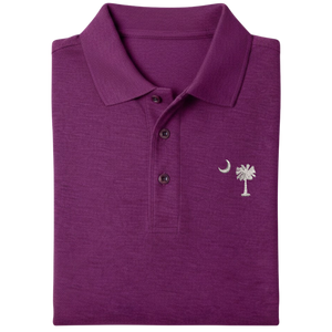 Palmetto Moon Polo Shirt - Deep Berry (Available in Different Thread Colors)