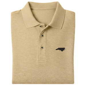 State of North Carolina Polo Shirt - Stone (Available in Different Thread Colors)