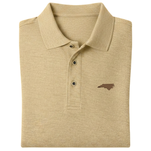 State of North Carolina Polo Shirt - Stone (Available in Different Thread Colors)