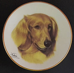 Classic Collection 4in Color Mini Porcelain Plate-Dachshund (Long Hair) (316 LHDachshund)