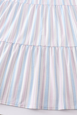 Crab french knot stripe smocked dress