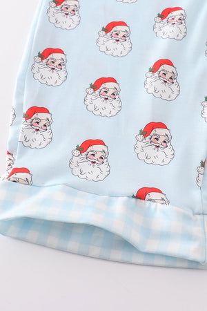 Blue santa print dad pajama pants