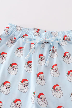 Blue santa print dad pajama pants
